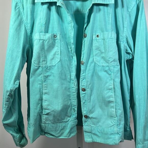 FRESH PRODUCE Women’s Lightweight Button Front Cotton Jacket Blue Size Medium - Picture 8 of 14